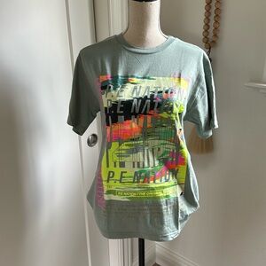 P.E Nation Full Pace Graphic Tee Iceberg Green NWT